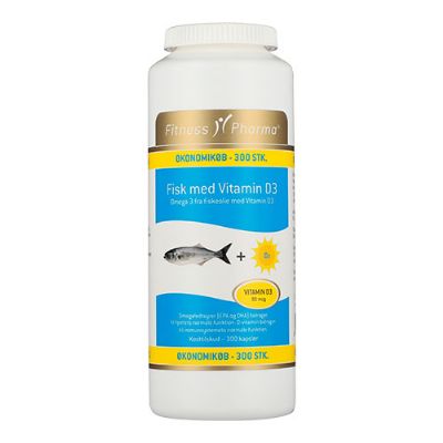 Fisk med Vitamin D3 Fitness Pharma 300 kap