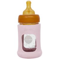 Hevea Baby Glas sutteflaske Wide Neck 150ml Powder Pink 1 stk