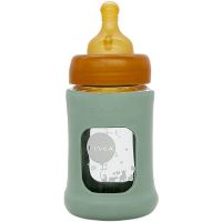 Hevea Baby Glas sutteflaske Wide Neck 150ml Sea- foam Blue 1 stk