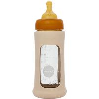 Hevea Baby Glas sutteflaske Wide Neck 250ml Sand 1 stk