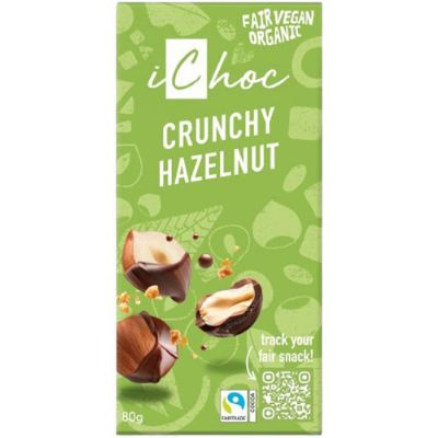 Ichoc Crunchy Hazelnut Vegan økologisk 80 g