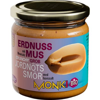 Jordnøddesmør crunch økologisk Monki 330 g