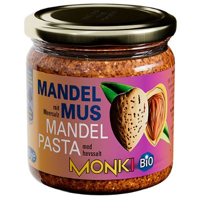 Mandelsmør brun økologisk Monki 330 g