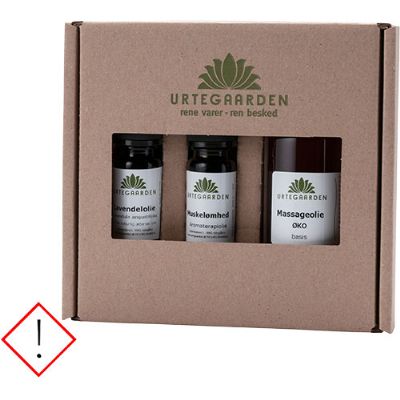 Massagesæt basis 10 ml Lavendel,10ml muskelømhed 100 ml massageolie 1 pk