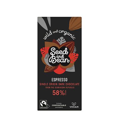 Mørk Chokolade 58% Kaffe økologisk 75 g