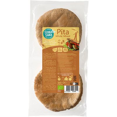 Pitabrød fuldkorn 8 stk økologisk 560 g