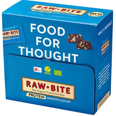 Rawbite Officebox Protein Smooth Cacao 45x15g økologisk 675 g